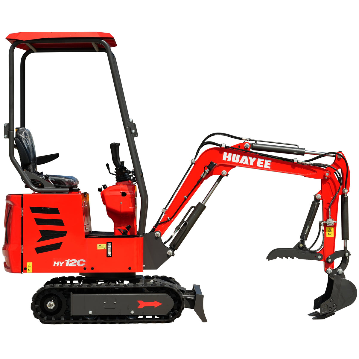 HUAYEE HY12C | Mini Excavator - Hydraulic Thumb Clamp, 13.5HP B&S Engine Gas Powered