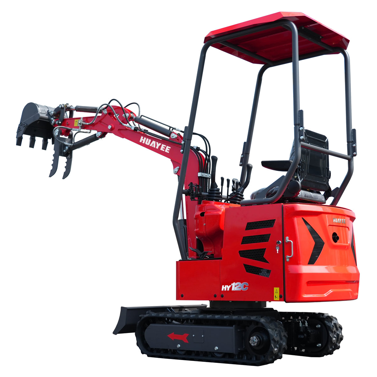 HUAYEE HY12C | Mini Excavator - Hydraulic Thumb Clamp, 13.5HP B&S Engine Gas Powered