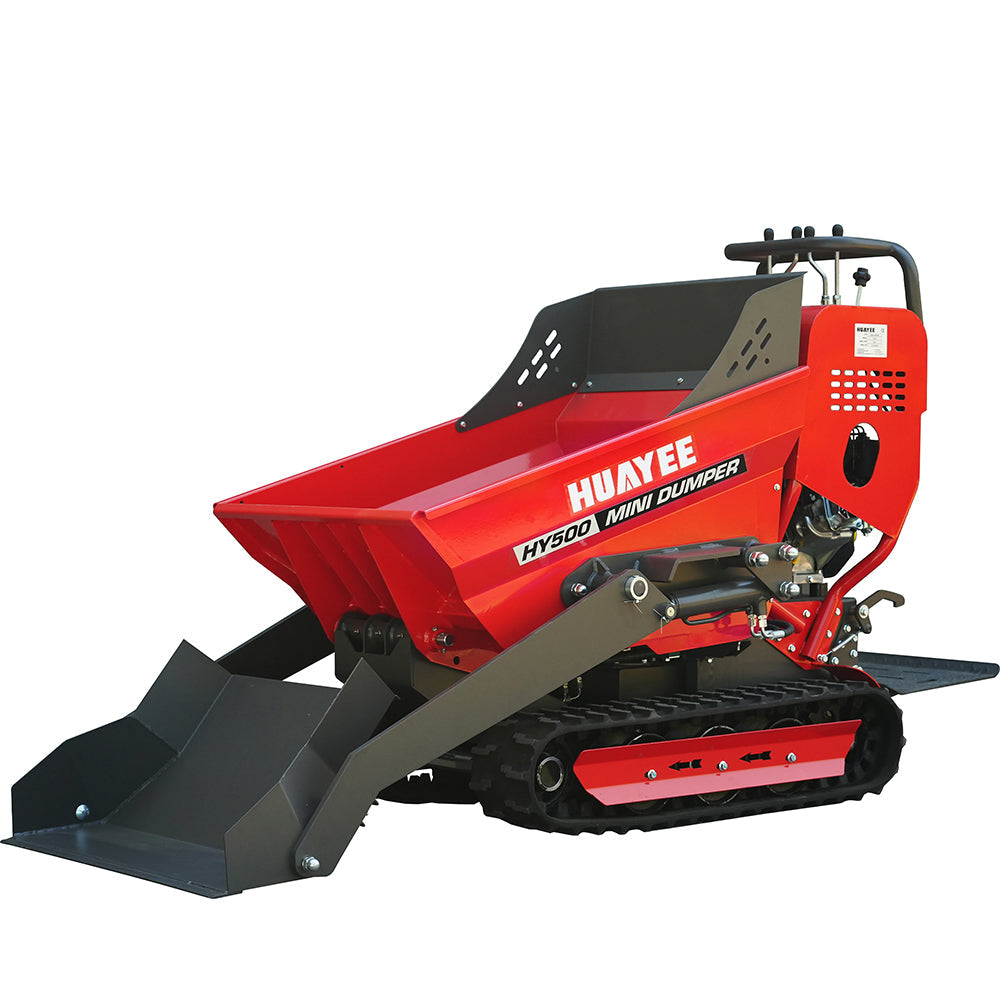 HUAYEE HY500 | 1100Lbs Self-Loading 6.5HP B&S Engine Track Mini Dumper