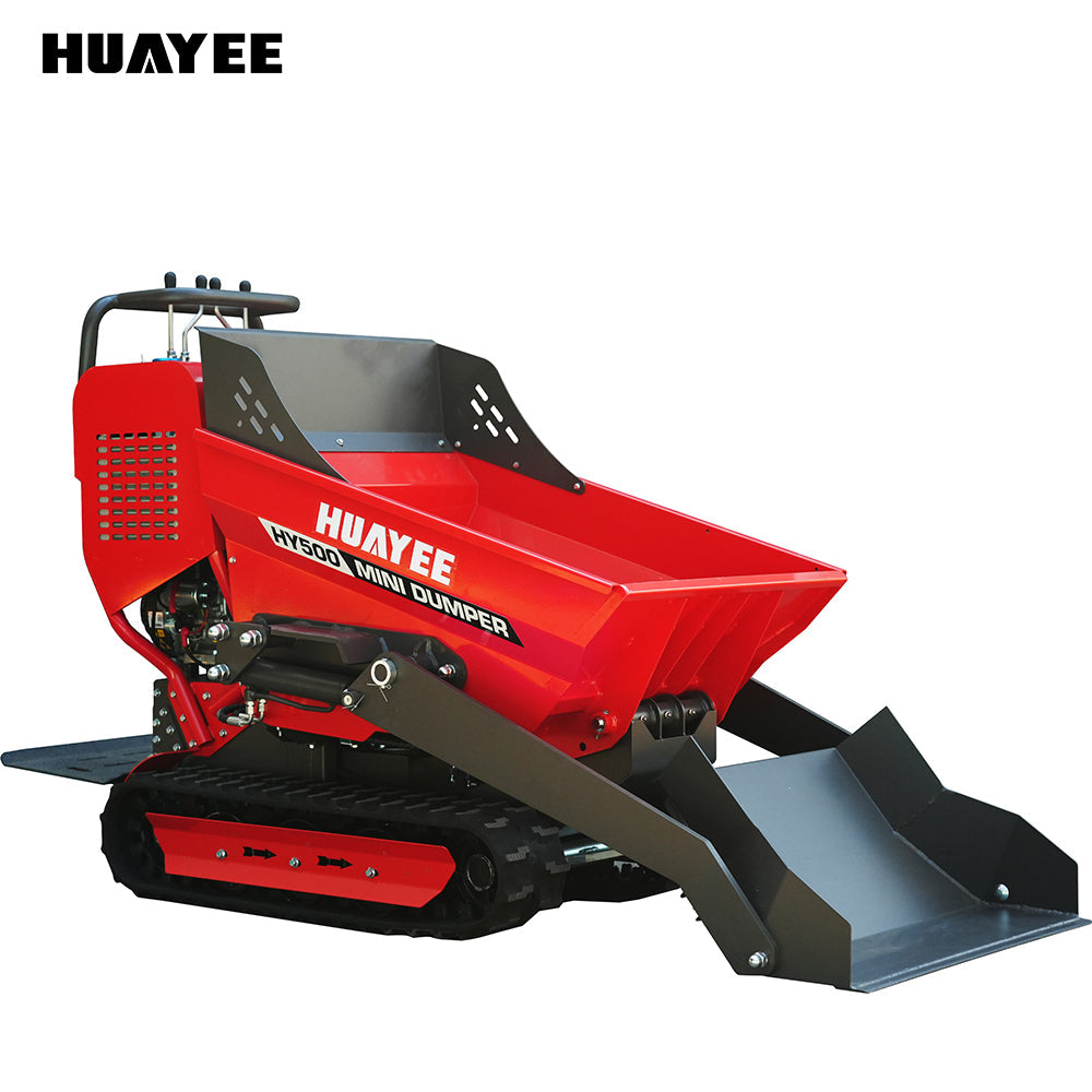 HUAYEE HY500 | 1100Lbs Self-Loading 6.5HP B&S Engine Track Mini Dumper