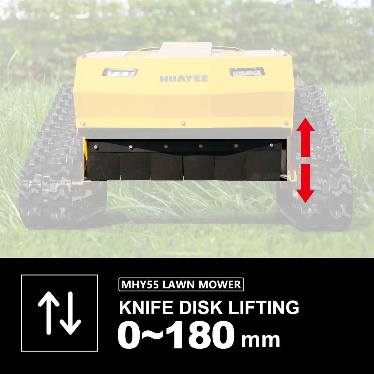 HUAYEE MHY55 Remote Control Tracked Lawn Mower & MHY55-1 Dozer Blade Set | Crawler