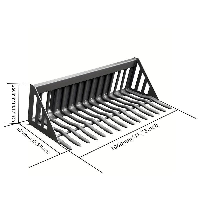 Rock Bucket Attachment for Mini Skid Steer Loaders | HUAYEE HYS12
