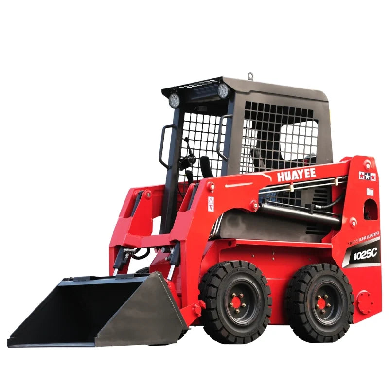 Professional Mini Wheel Skid Steer Loader with 24HP Kubota Diesel Engine | HUAYEE HY1025C