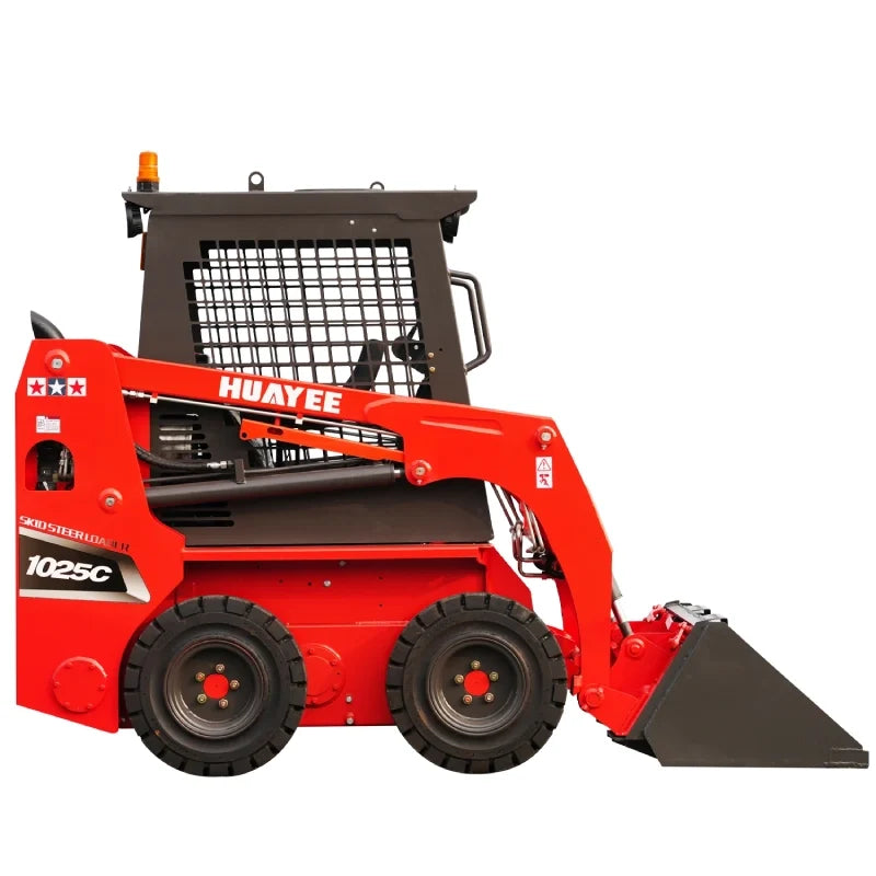 Professional Mini Wheel Skid Steer Loader with 24HP Kubota Diesel Engine | HUAYEE HY1025C