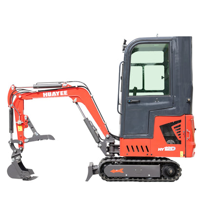 Mini Excavator Pro - B&S Engine with Cab & Advanced Hydraulics | HUAYEE HY12D