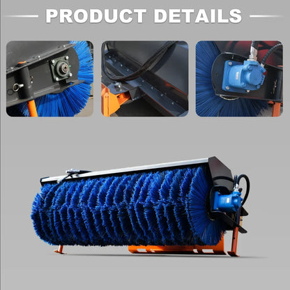 80 Inch Hydraulic Angle Broom Attachment Suits HY1025C/HY1050C/HY1065C Mini Skid Steer Loaders | HUAYEE HYL02