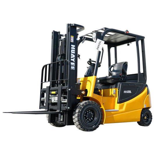 HUAYEE FHY25L 2.5 Ton Electric Forklift – Heavy Duty 4-Wheel Lithium Powered Forklift