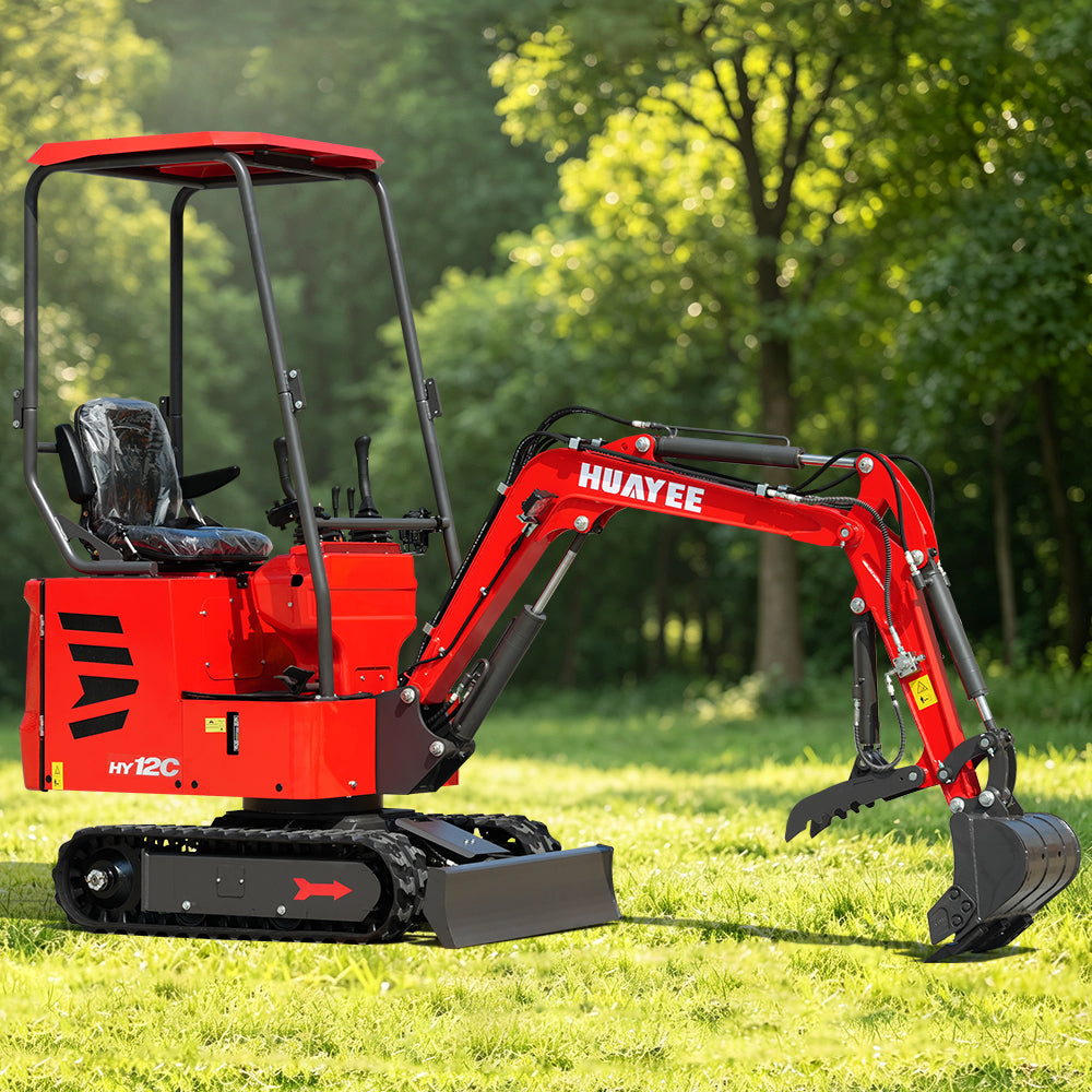 HUAYEE HY12C | Mini Excavator - Hydraulic Thumb Clamp, 13.5HP B&S Engine Gas Powered