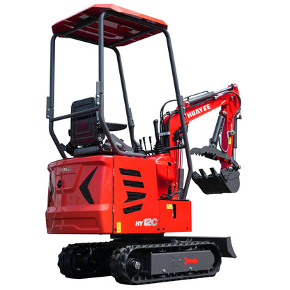 HUAYEE HY12C | Mini Excavator - Hydraulic Thumb Clamp, 13.5HP B&S Engine Gas Powered
