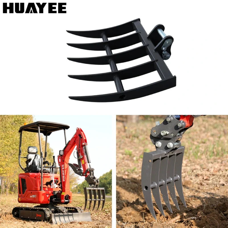 Rake for 1-1.8 Ton Mini Excavators | HUAYEE HYE01-3