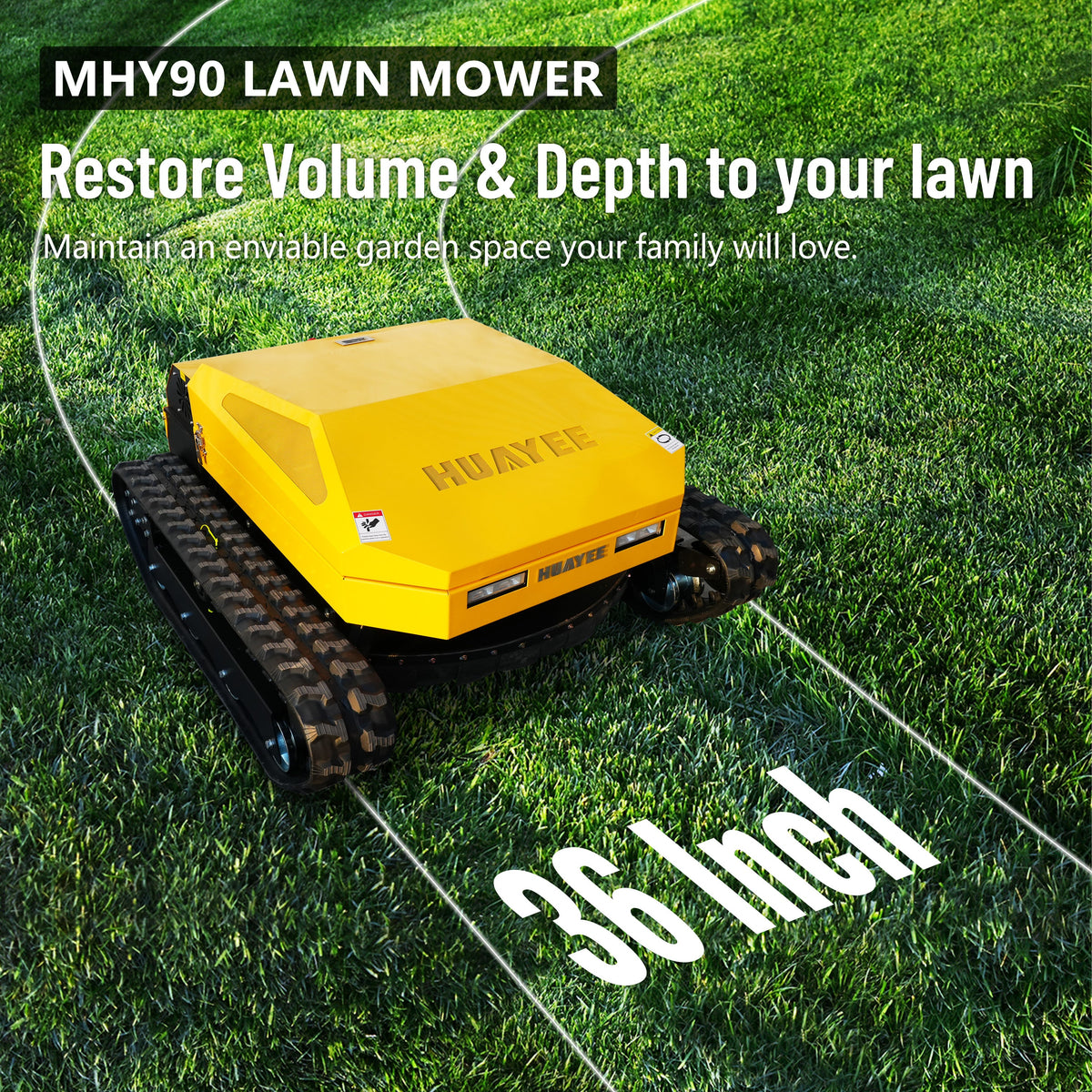 HUAYEE MHY90 Heavy-Duty Remote Control Tracked Slope Mower - 22HP, 900mm Cutting Width