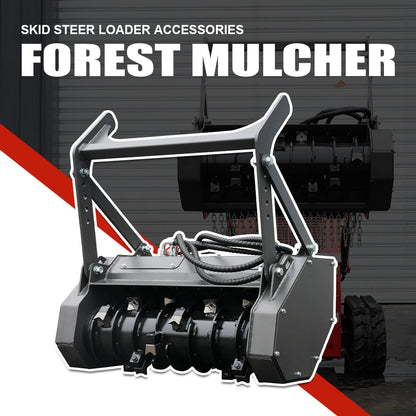 HUAYEE HYS18 | 40" Mini Skid Steer Drum Forestry Mulcher Attachment for HY480C/HY480D