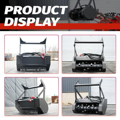 HUAYEE HYS18 | 40" Mini Skid Steer Drum Forestry Mulcher Attachment for HY480C/HY480D