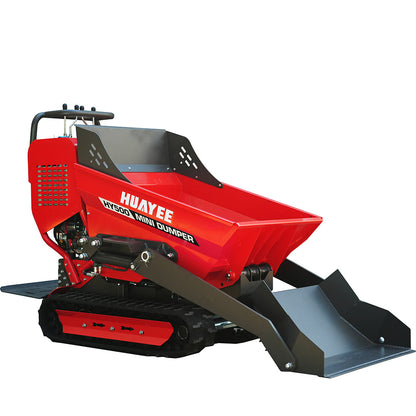 HUAYEE HY500 | 1100Lbs Self-Loading 6.5HP B&S Engine Track Mini Dumper