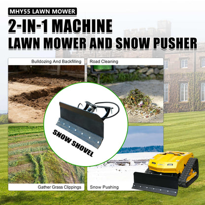 HUAYEE MHY55 Remote Control Tracked Lawn Mower & MHY55-1 Dozer Blade Set | Crawler