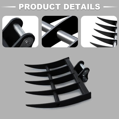 Rake for 1-1.8 Ton Mini Excavators | HUAYEE HYE01-3