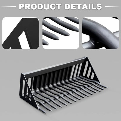 Rock Bucket Attachment for Mini Skid Steer Loaders | HUAYEE HYS12