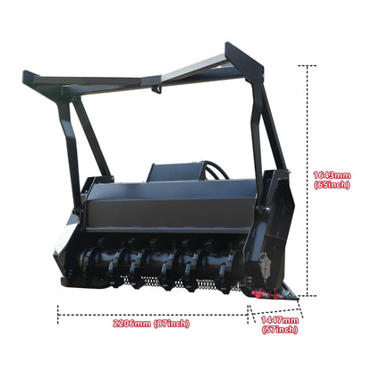 87 Inch Skid Steer Forestry Mulcher Attachment Suits HY1025C/HY1050C/HY1065C Mini Skid Steer Loaders | HUAYEE HYL08